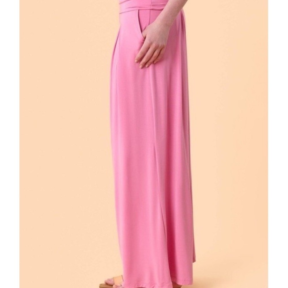 Blogilates Women's Size Large Homebody Foldover Wide Leg Pants PINK - Picture 4 of 7
